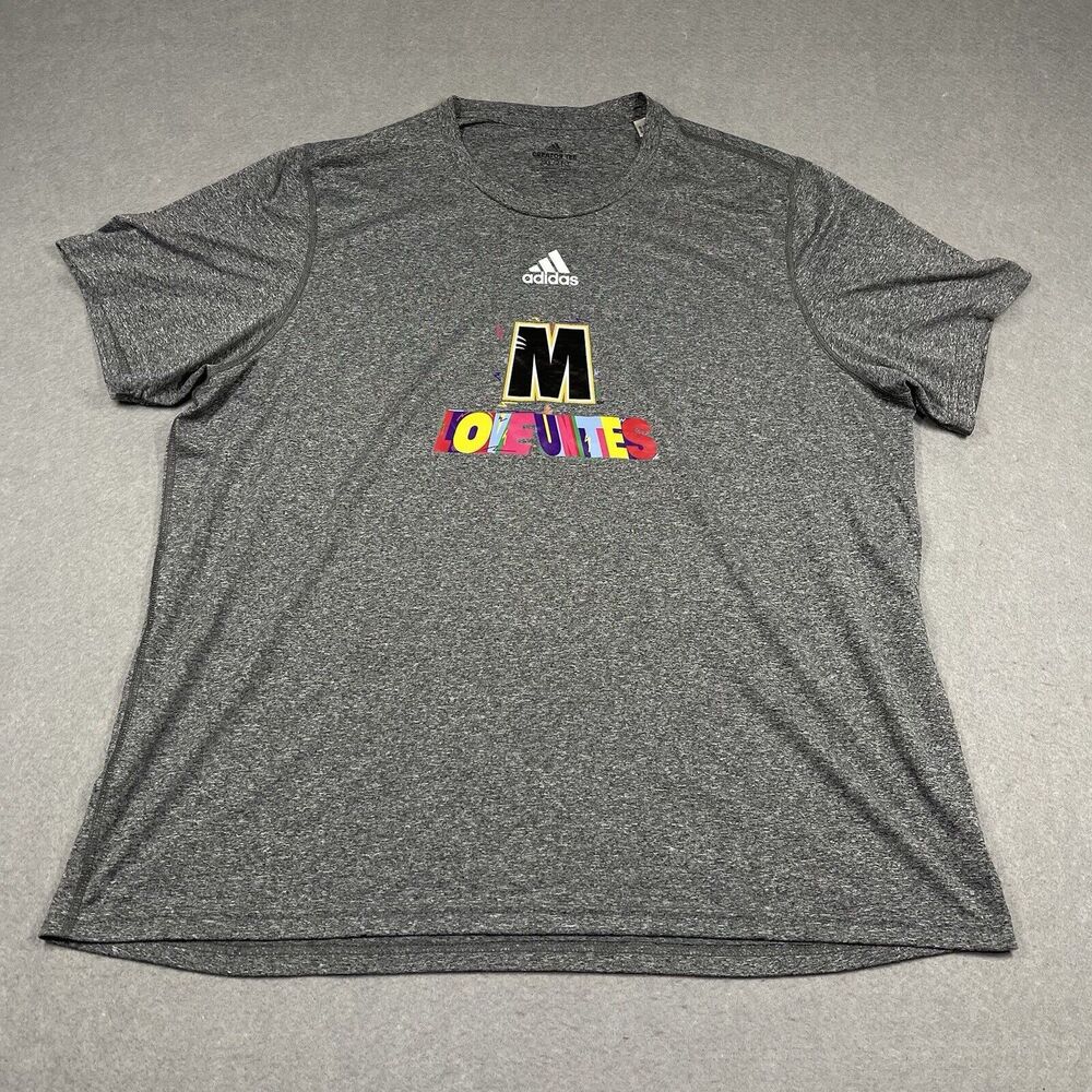 adidas‎ x Rich Mnisi Shirt Womens 2XL XXL Heather Gray Love Unites Pride Tee